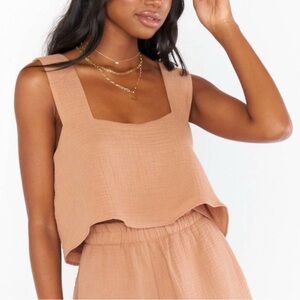 Show Me Your Mumu Tara Crop Top in Tan